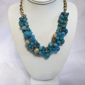 Francesca’s blue & gold statement necklace